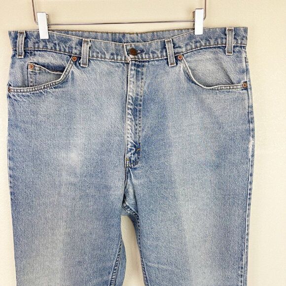 Vintage Levis 60s Big E Orange Tab Straight Leg Jeans Cotton Denim Size 40 - Picture 2 of 10